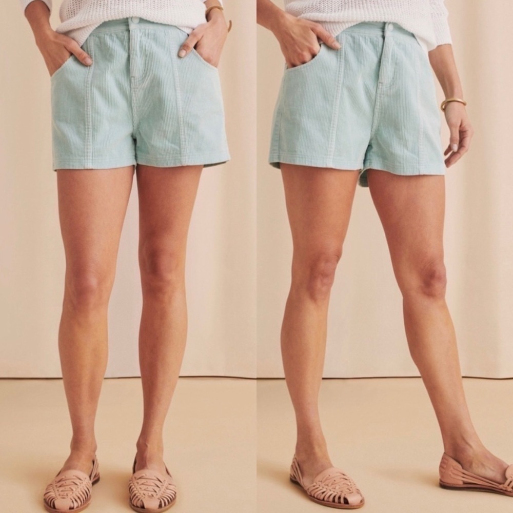 NWT Faherty Sleepaway Corduroy Shorts in Mist Blue